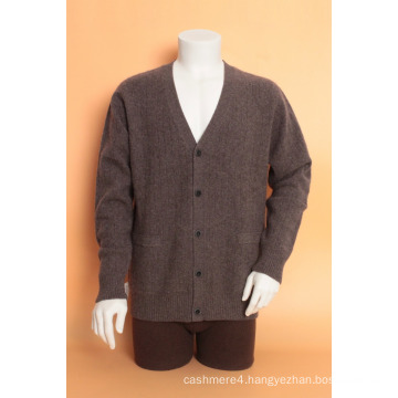 Yak Wool /Cashmere Deep V Neck Cardigan Long Sleeve Sweater/Garment/Clothing/Knitwear